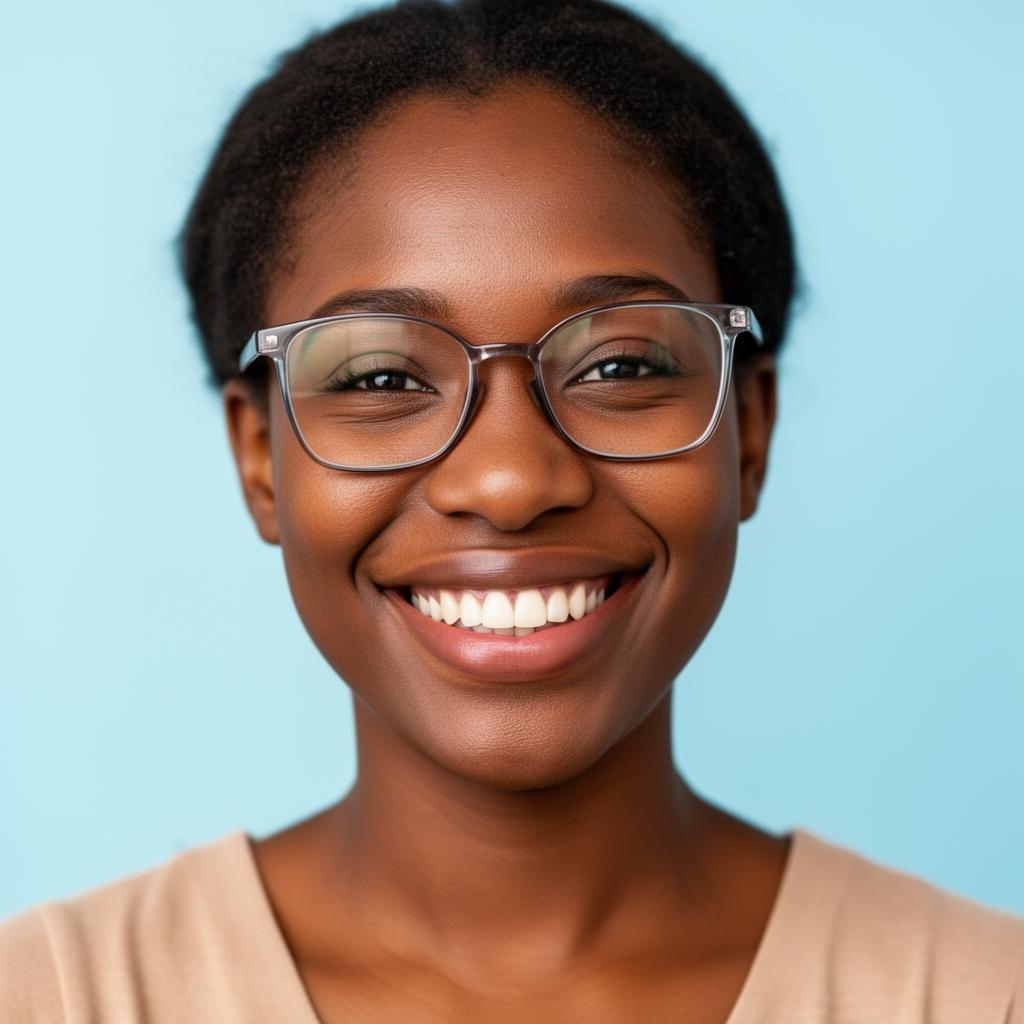 Pessoa sorrindo usando óculos — Óticas do Povo